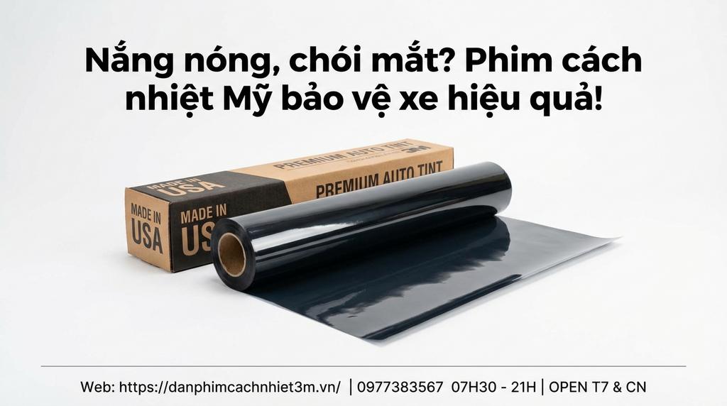 Nắng nóng, chói mắt? Phim cách nhiệt Mỹ bảo vệ xe hiệu quả!