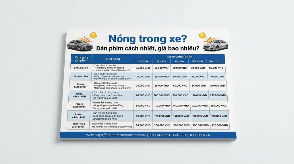 Nóng trong xe? Dán phim cách nhiệt, giá bao nhiêu?