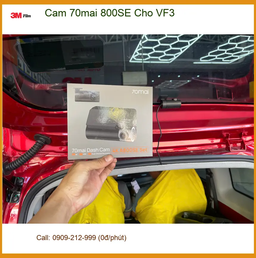 Anh Khải lắp camera 70mai 800SE cho VinFast VF3 tại Quận 9 để ghi lại hành trình rõ nét