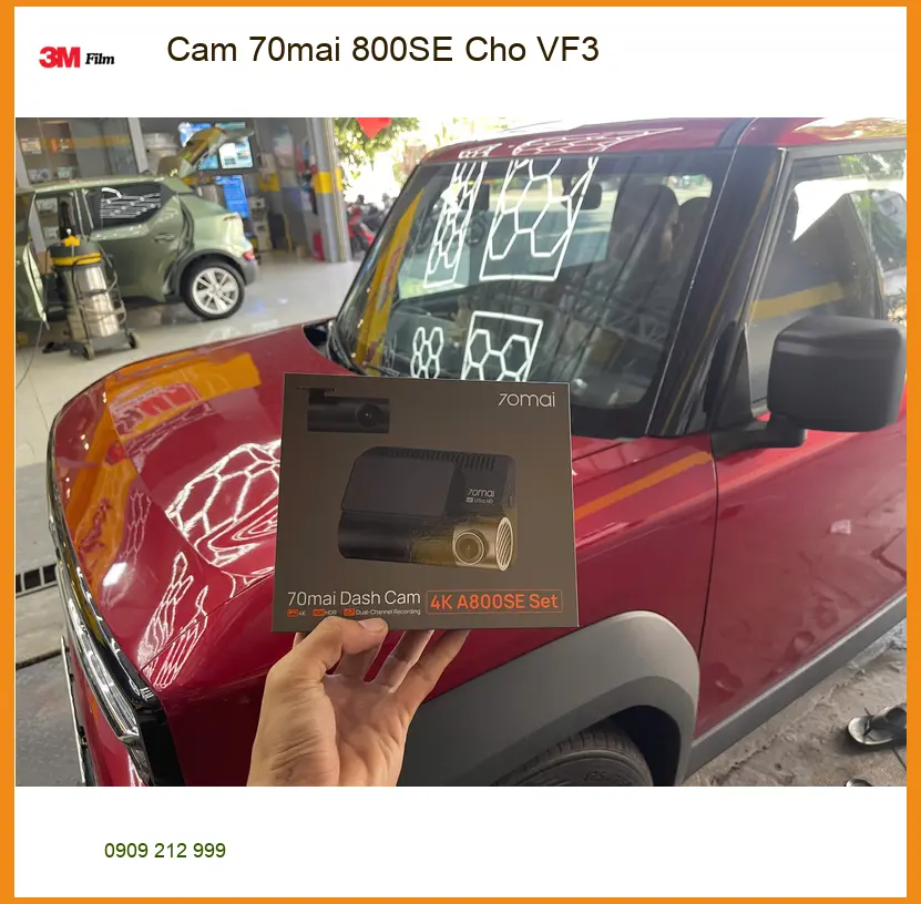 Anh Khải lắp camera 70mai 800SE cho VinFast VF3 tại Quận 9 để ghi lại hành trình rõ nét ảnh thực tế 3