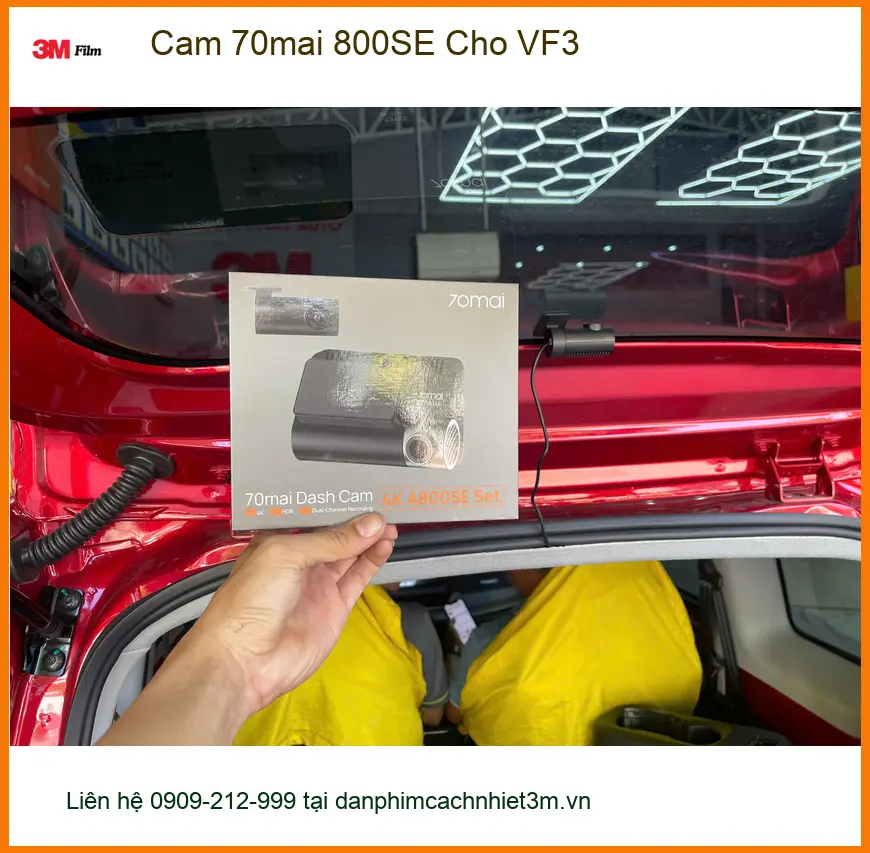 Chị Thảo lắp Cam 70mai 800SE cho VinFast VF3 ở Quận 2 để ghi lại hành trình rõ nét ảnh thực tế 3