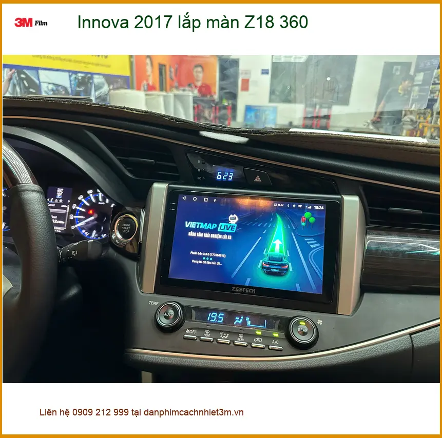 Anh Việt lắp màn Z18 360 cho Innova 2017 tại Nhà Bè để lái xe an toàn ảnh thực tế 4