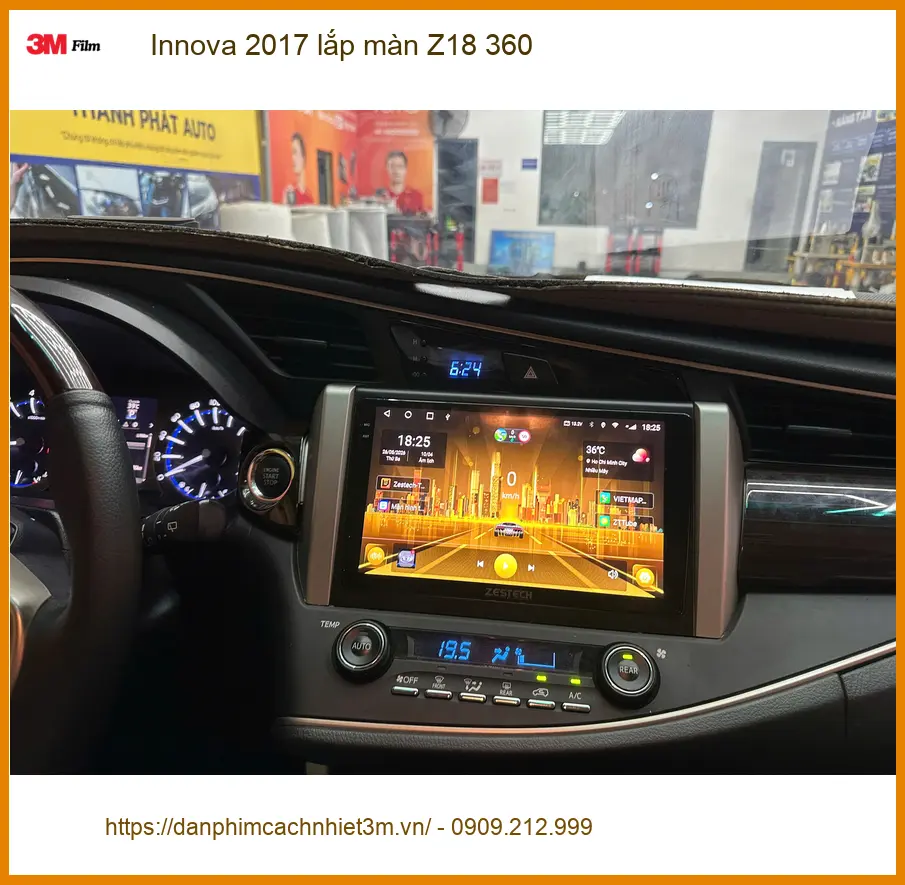 Anh Khải Innova 2017 lắp màn Z18 360 tại Bình Chánh để an tâm hơn khi đỗ xe