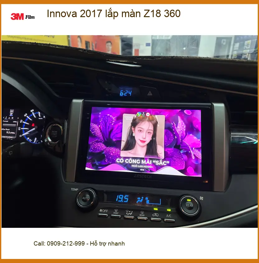 Anh Khôi lắp màn hình Z18 360 cho Innova 2017 tại Hóc Môn để lái xe an toàn hơn ảnh thực tế 3