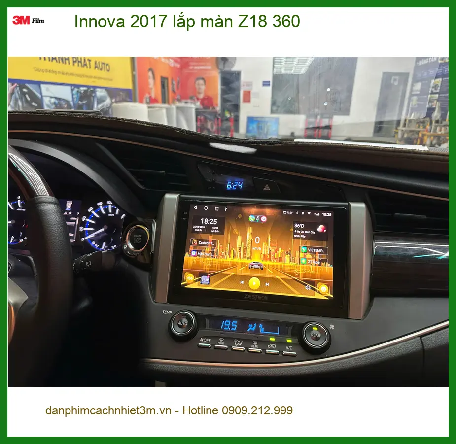 Anh Quốc lắp màn hình Z18 360 cho Innova 2017 tại Quận 9 để lái xe an toàn hơn