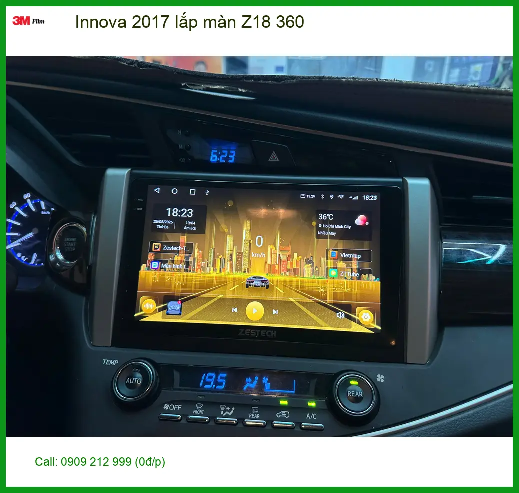 Anh Quốc lắp màn hình Z18 360 cho Innova 2017 tại Quận 9 để lái xe an toàn hơn ảnh thực tế 3
