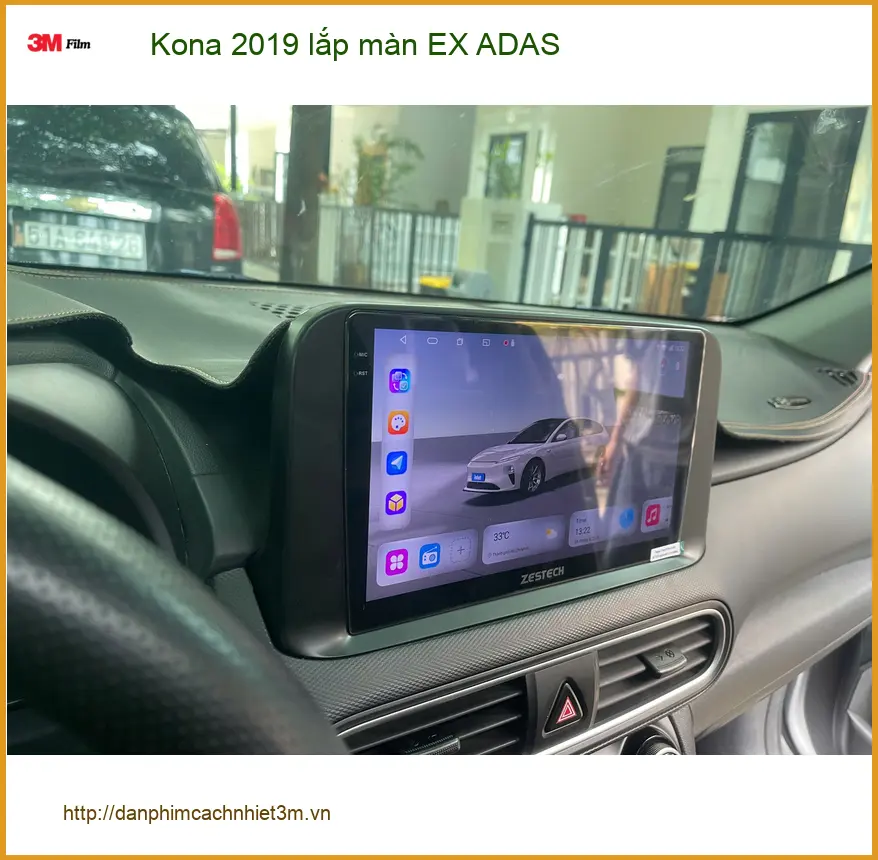 Anh Quang lắp màn hình EX ADAS cho Kona 2019 tại Quận 2 tăng tính an toàn