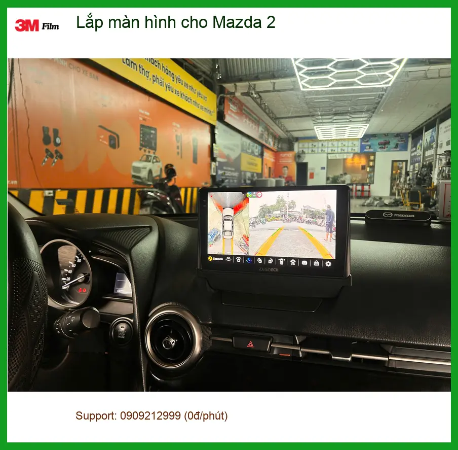 Anh Hào lắp màn hình cho Mazda 2 tại Quận 9 để xem YouTube và bản đồ tiện lợi hơn ảnh thực tế 3