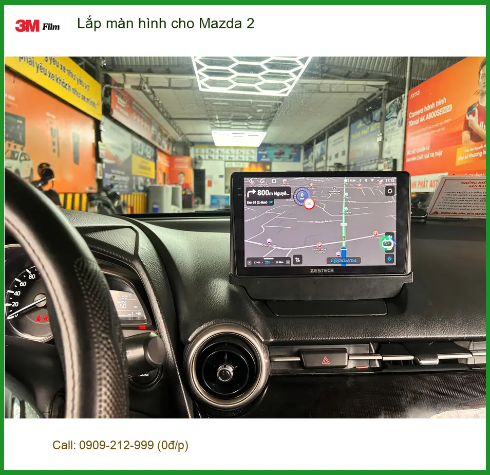 Anh Hào lắp màn hình cho Mazda 2 tại Quận 9 để xem YouTube và bản đồ tiện lợi hơn ảnh thực tế 4