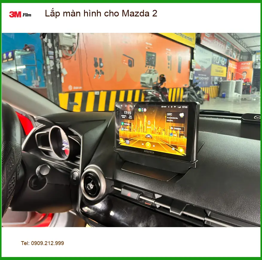 Anh Bách lắp màn hình cho Mazda 2 tại Quận 12 để định vị GPS và giải trí ảnh thực tế 4