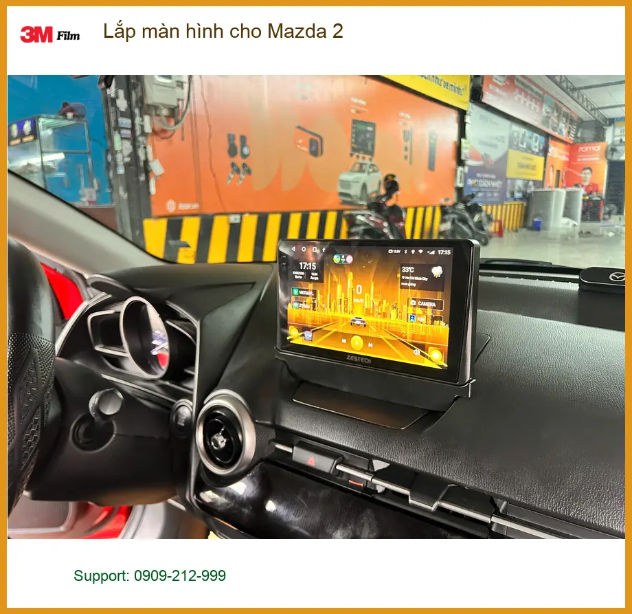 Anh Hào lắp màn hình cho Mazda 2 tại Quận 9 để xem YouTube và bản đồ tiện lợi hơn ảnh thực tế 5