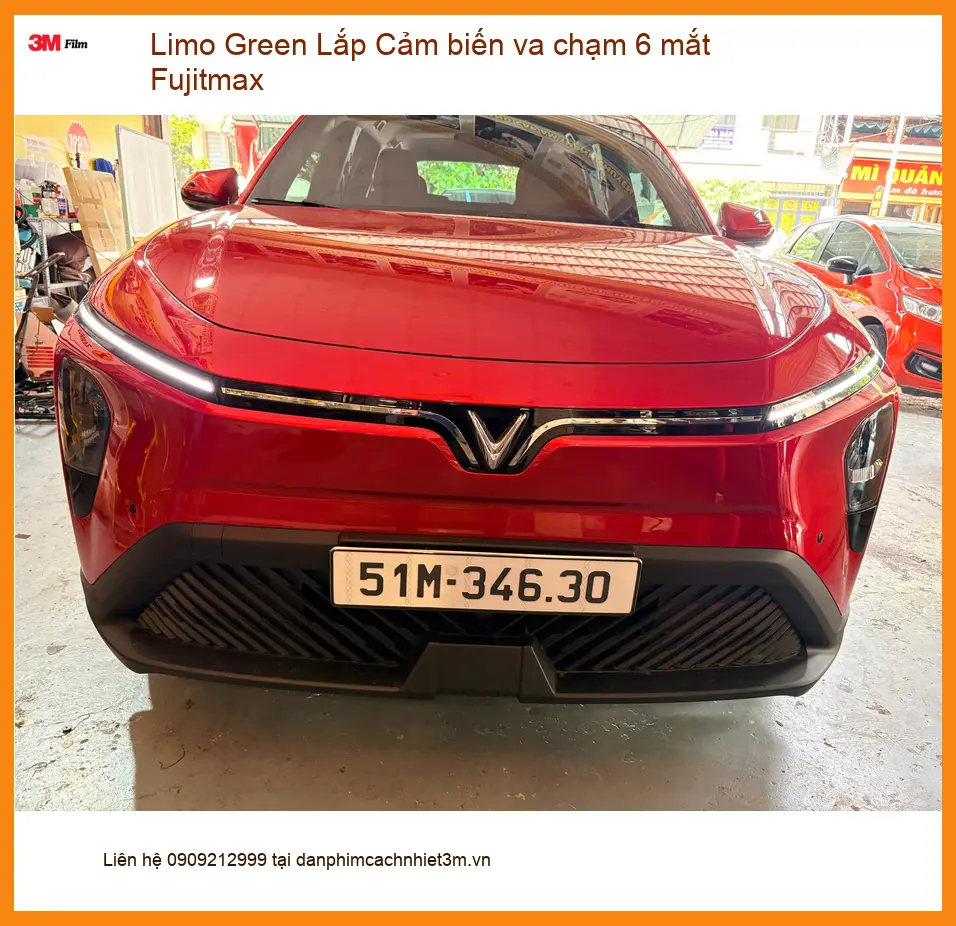 Anh Hoàng Limo Green lắp cảm biến va chạm 6 mắt Fujitmax ở Hóc Môn