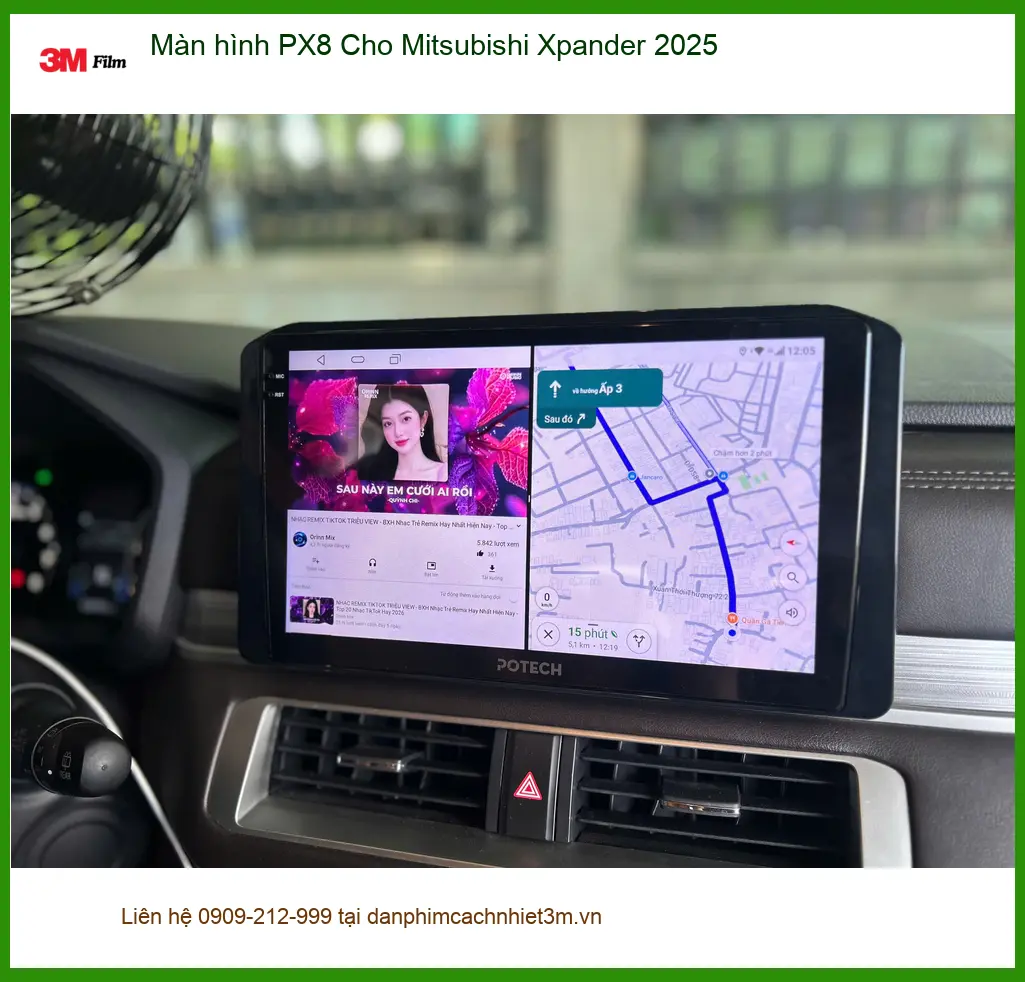 Anh Bách nâng cấp màn hình PX8 Mitsubishi Xpander 2025 tại Quận 2 chính hãng