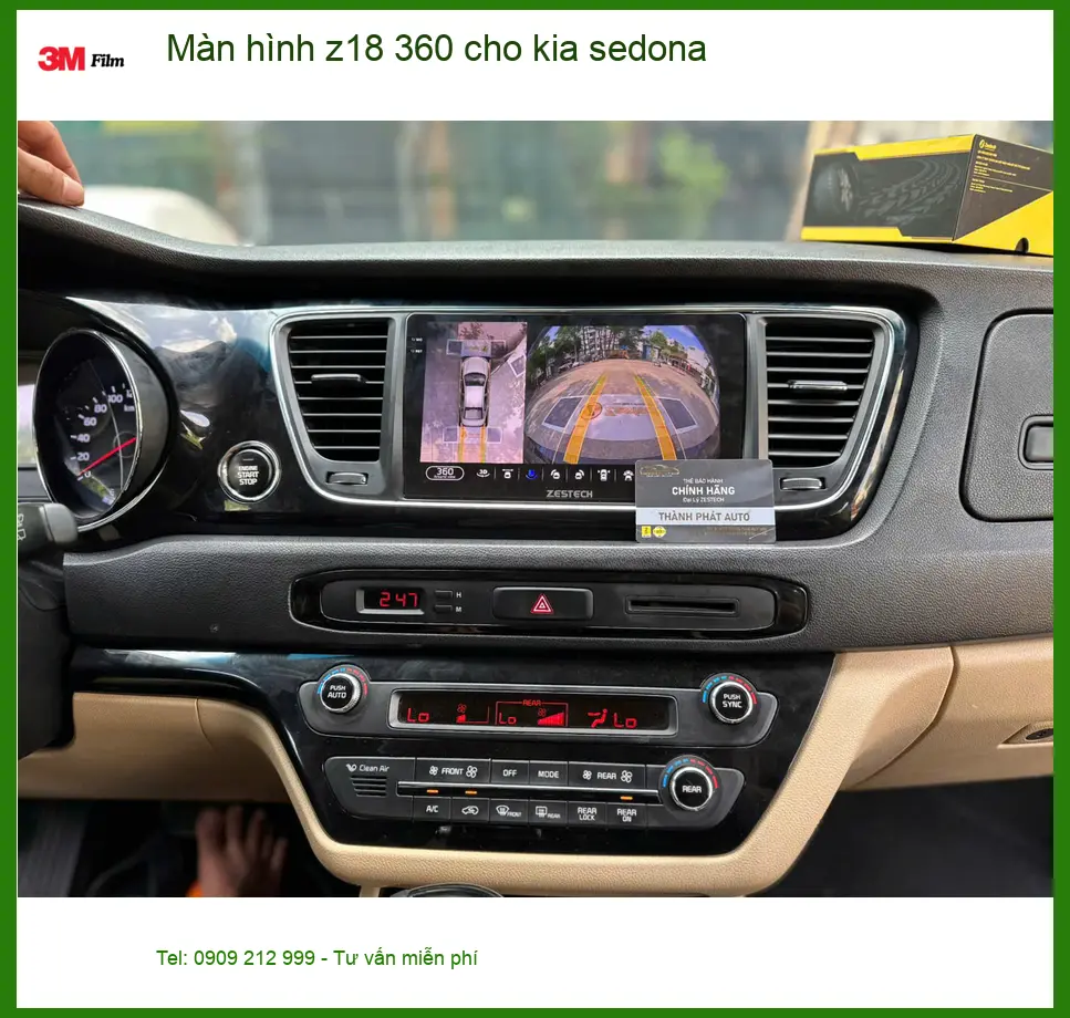 Cô Thảo lắp màn hình Z18 360 cho Kia Sedona tại Củ Chi vì cần tích hợp camera ảnh thực tế 4