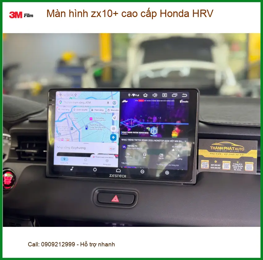 Anh Phước lắp màn hình ZX10+ cao cấp Honda HRV tại Quận Tân Phú giải trí đỉnh cao ảnh thực tế 2