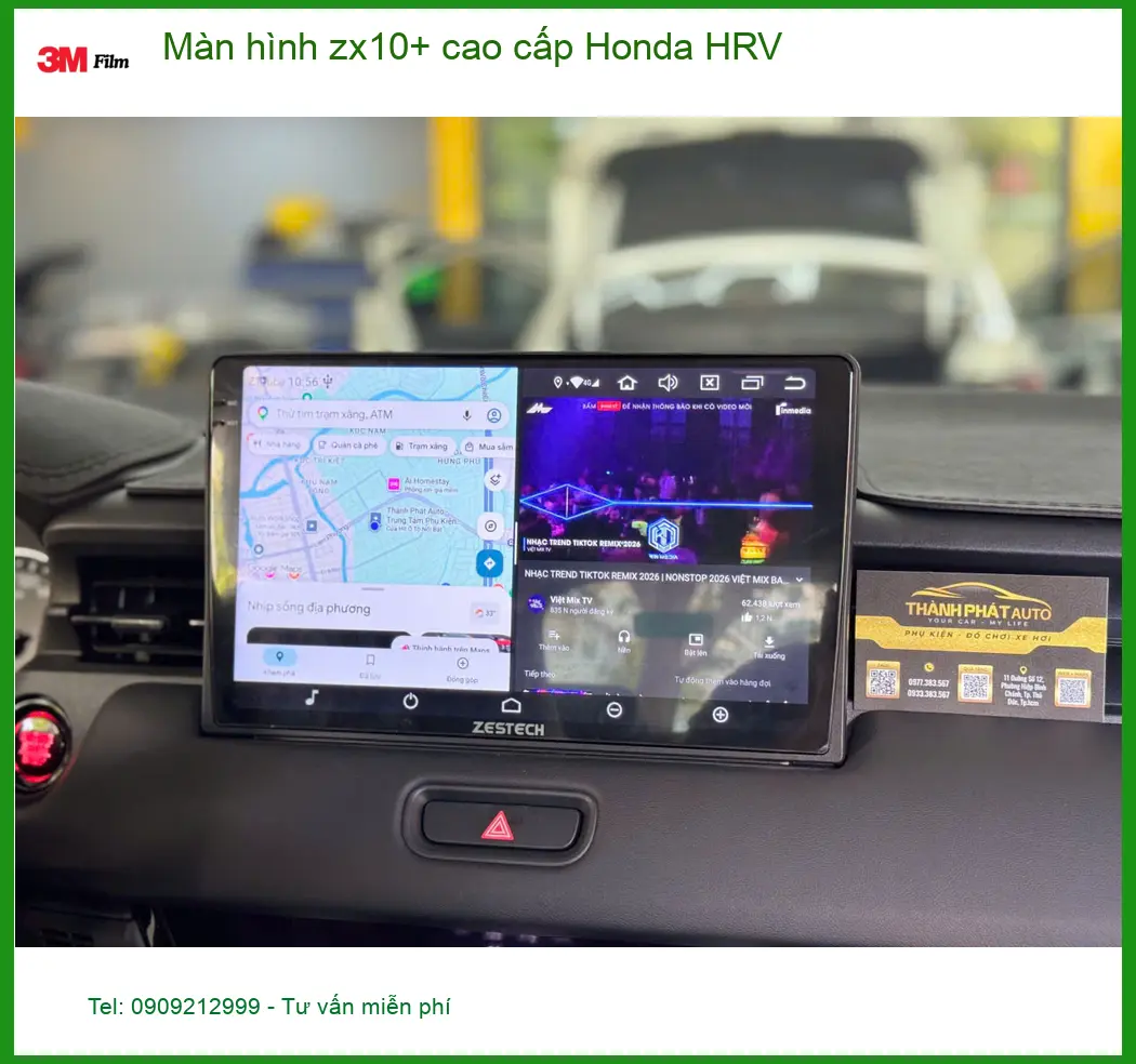 Chú Phước nâng cấp màn hình ZX10+ cao cấp Honda HRV tại Quận 12 vì màn zin quá cũ