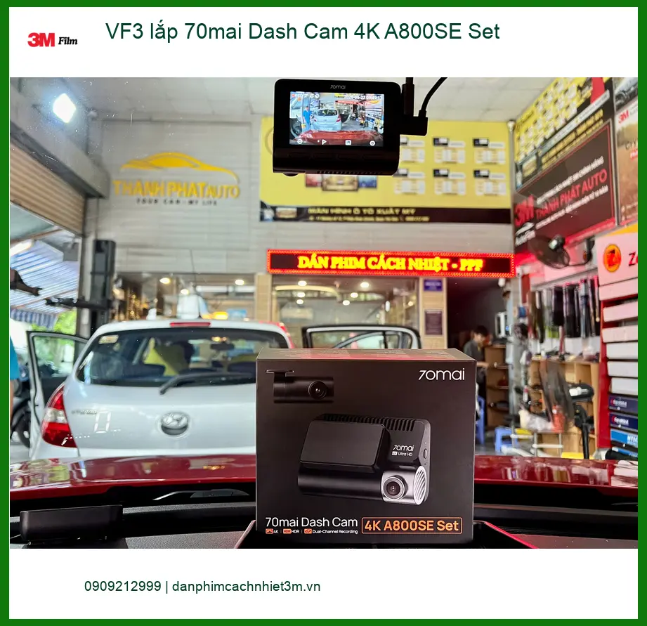 Anh Khang lắp Camera 70mai A800SE 4K cho VinFast VF3 tại Hóc Môn cần bảo hành. ảnh thực tế 3