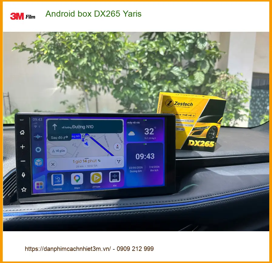 Anh Quang lắp Android box DX265 cho Yaris tại Quận 2 để nâng cấp giải trí ảnh thực tế 3