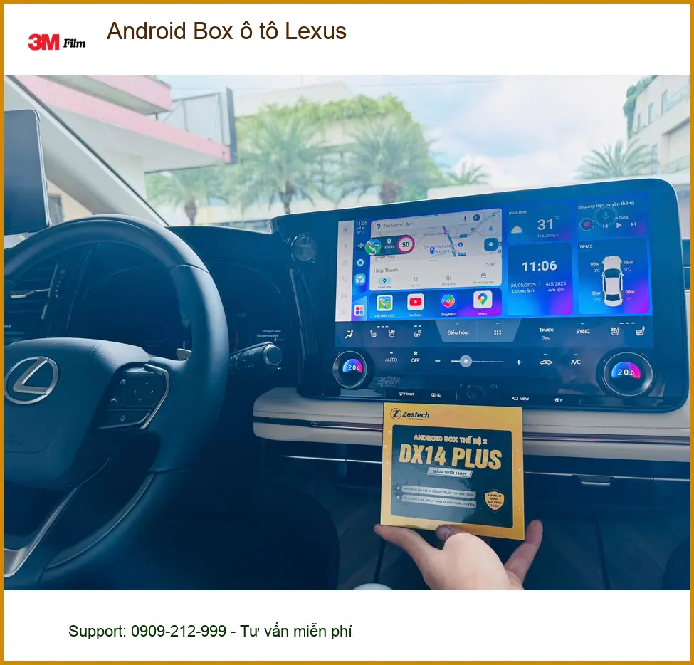 Anh Khải lắp Android Box ô tô Lexus tại Quận Thủ Đức để giữ màn zin nhưng vẫn lướt web ảnh thực tế 3