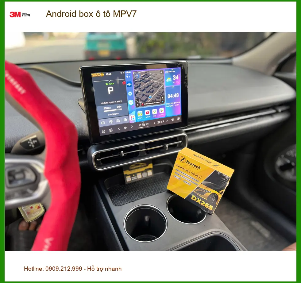 Chị Thùy lắp Android box MPV7 cho Mitsubishi Attrage giải trí ở Bình Thạnh ảnh thực tế 3