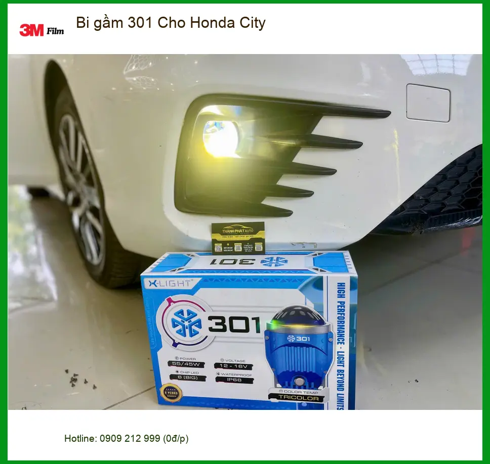 Anh Khang lắp bi gầm 301 cho Honda City tại Quận 12 vì đèn zin không đủ sáng ảnh thực tế 2