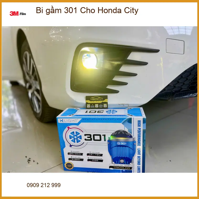 Anh Khang lắp bi gầm 301 cho Honda City tại Quận 1 để tăng sáng an toàn khi lái xe