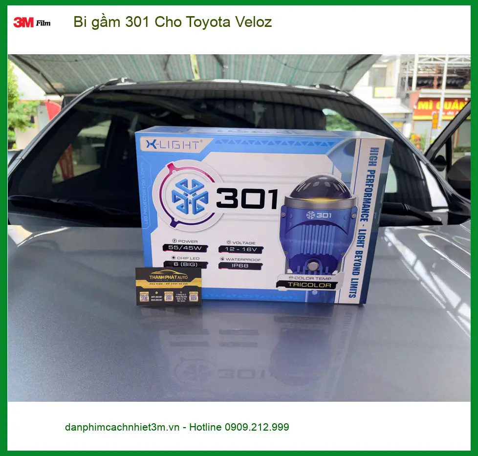 Chị Minh lắp bi gầm 301 cho Toyota Veloz tại Quận 9 vì đèn zin yếu khi đi đêm ảnh thực tế 4