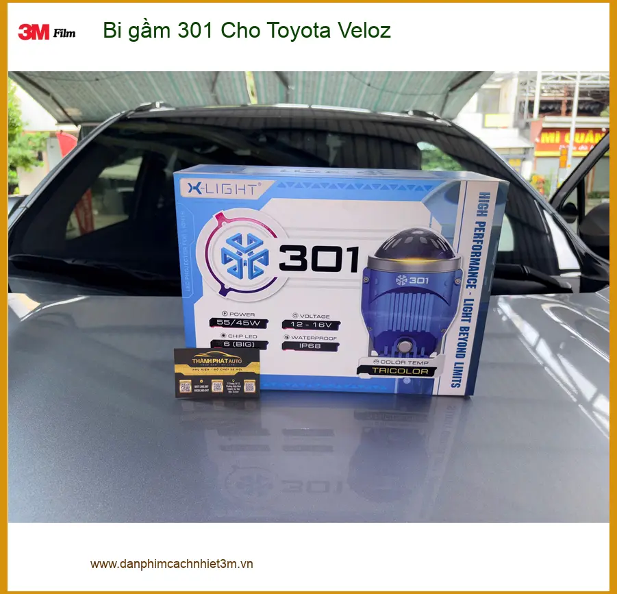 Chị Thảo độ bi gầm 301 cho Toyota Veloz tại Quận 8, khắc phục đèn yếu khi đi đêm ảnh thực tế 2