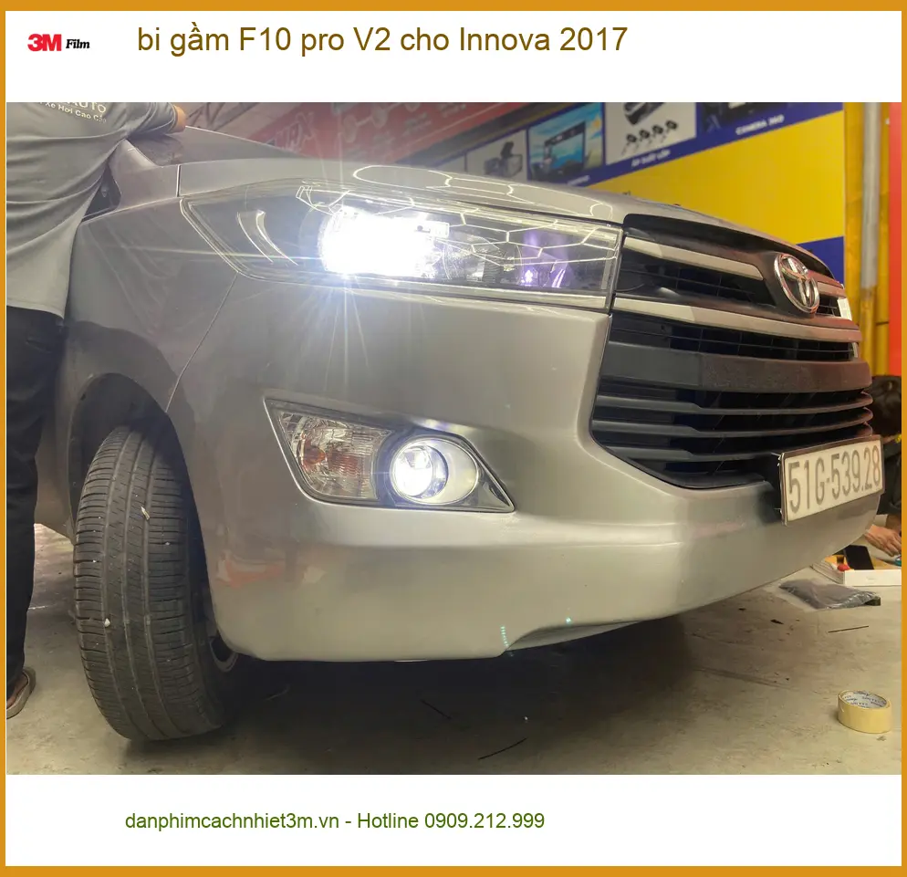 Anh Tùng lắp bi gầm F10 pro V2 cho Innova 2017 tại Quận Tân Phú để tăng sáng an toàn