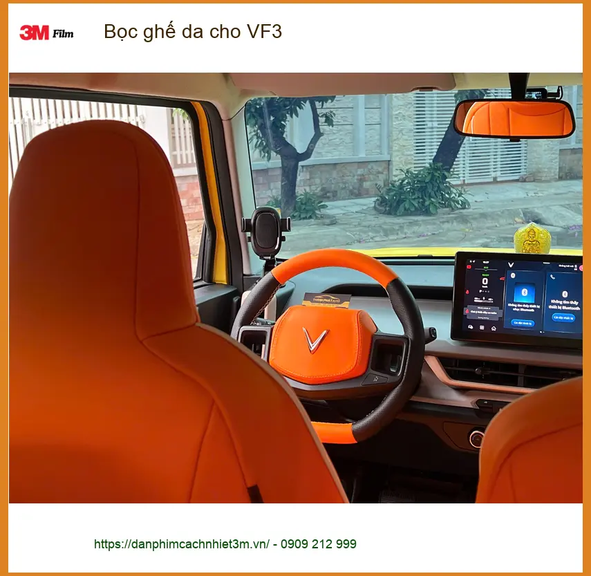 Anh Khang bọc ghế da cho VinFast VF3 tại Quận 12 để nội thất sang trọng, dễ vệ sinh