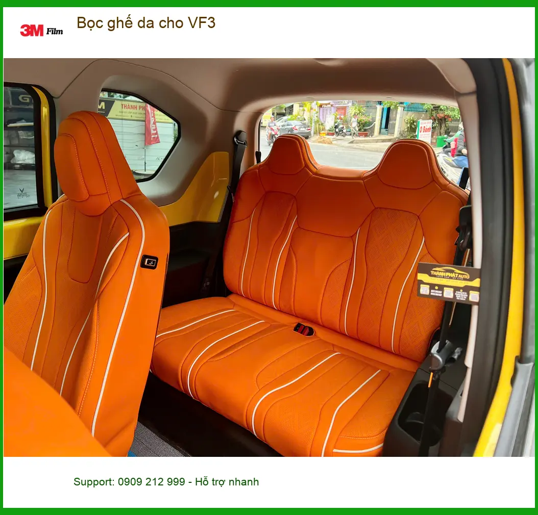 Anh Nam bọc ghế da cho VF3 tại Quận 6 để nội thất xe sạch sẽ hơn ảnh thực tế 2