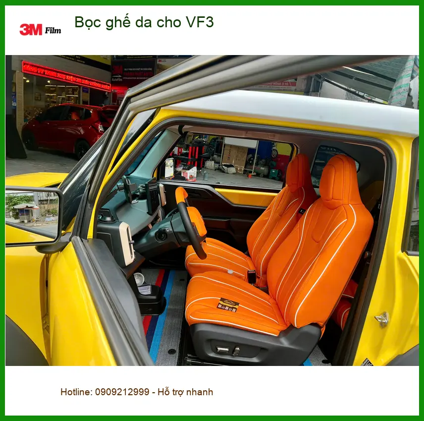 Anh Nam bọc ghế da cho VF3 tại Quận 6 để nội thất xe sạch sẽ hơn ảnh thực tế 3