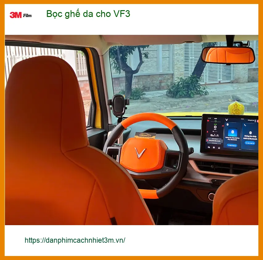 Chị Hương bọc ghế da cho VinFast VF3 tại Quận Tân Bình để nâng cấp không gian nội thất ảnh thực tế 2