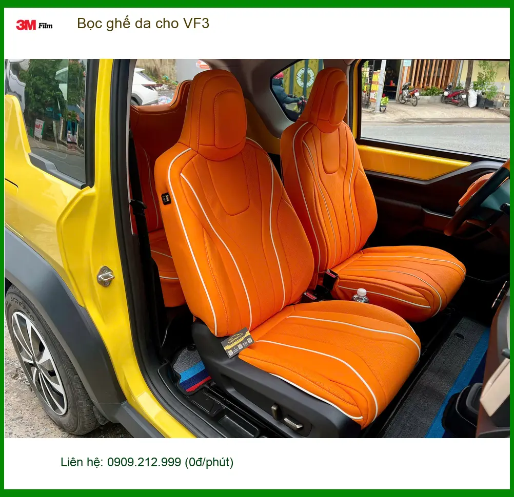 Chị Hương bọc ghế da cho VinFast VF3 tại Quận Tân Bình để nâng cấp không gian nội thất ảnh thực tế 3