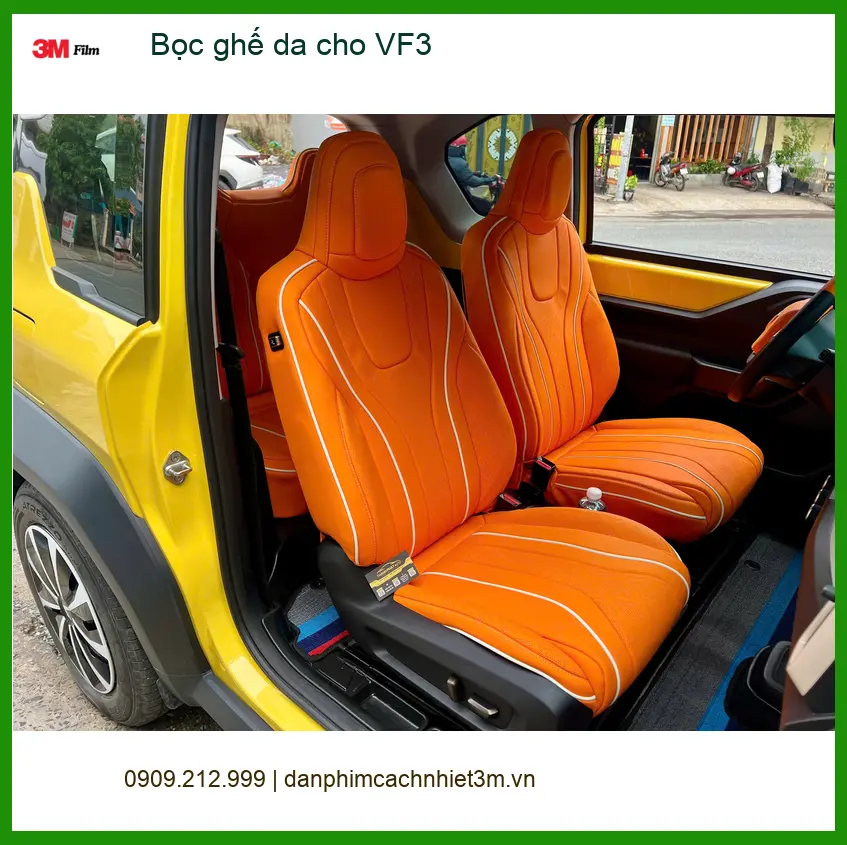 Anh Đạt bọc ghế da cho VinFast VF3 tại Quận Bình Thạnh để nội thất xe mới mẻ hơn ảnh thực tế 3