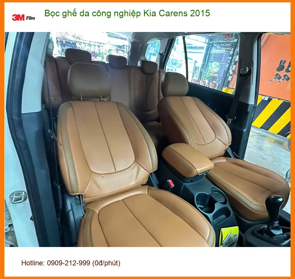 Anh Phi bọc ghế da công nghiệp Kia Carens 2015 tại Gò Vấp để nội thất thêm sang trọng ảnh thực tế 4