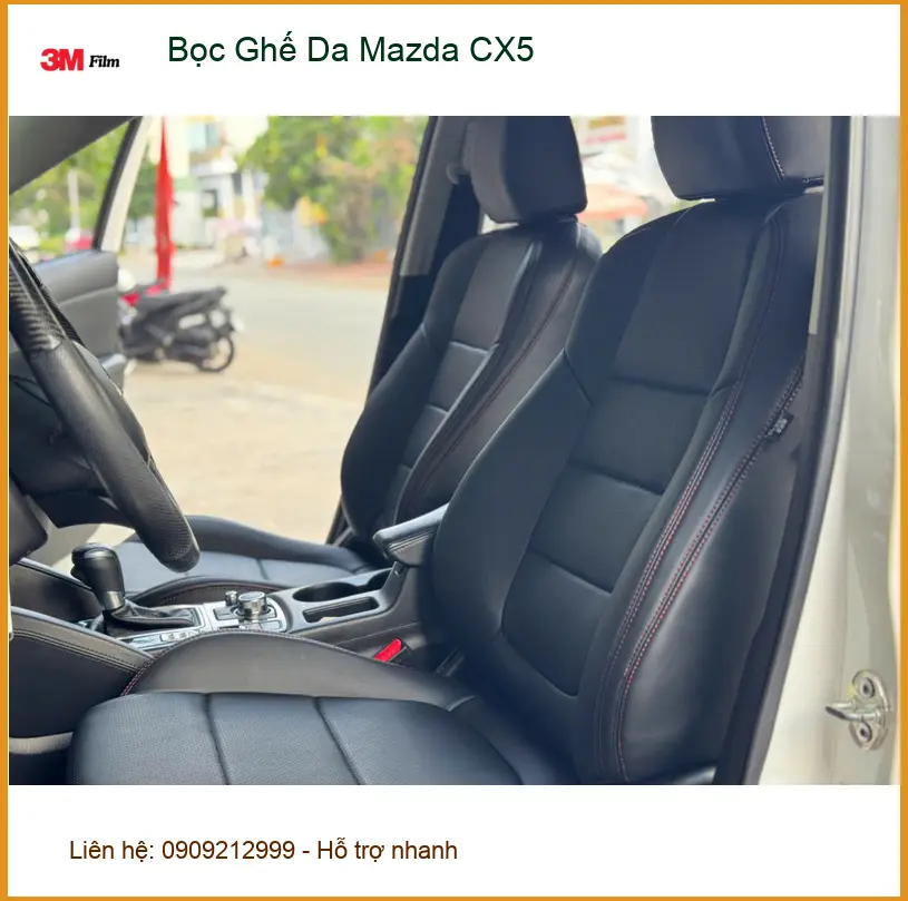 Chị Thảo bọc ghế da Mazda CX5 Quận Bình Tân muốn nội thất xe bền đẹp như mới ảnh thực tế 2