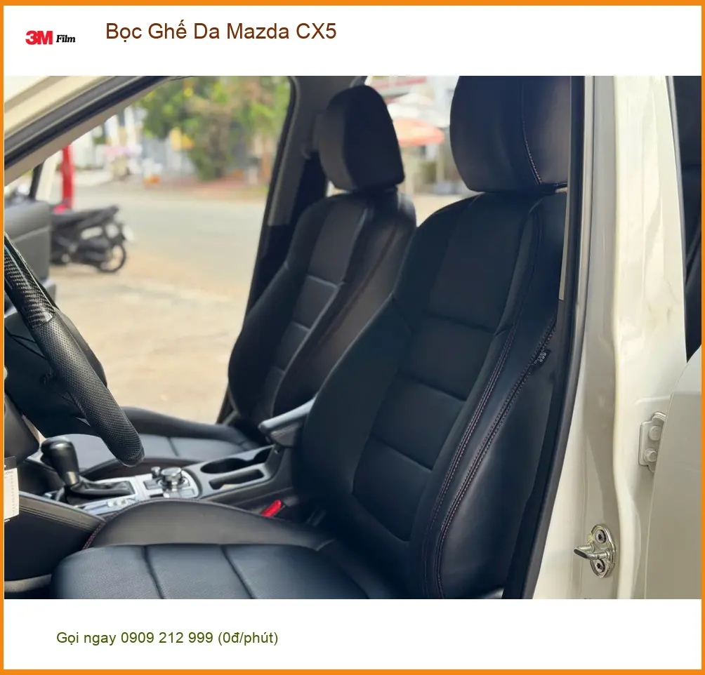 Chị Thảo bọc ghế da Mazda CX5 Quận Bình Tân muốn nội thất xe bền đẹp như mới ảnh thực tế 4