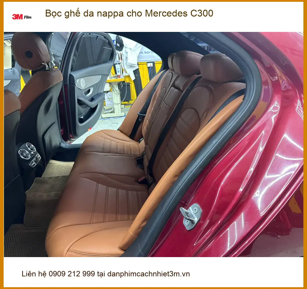 Anh Thanh bọc ghế da nappa cho Mercedes C300 tại Quận 4 để nâng tầm nội thất xe ảnh thực tế 2