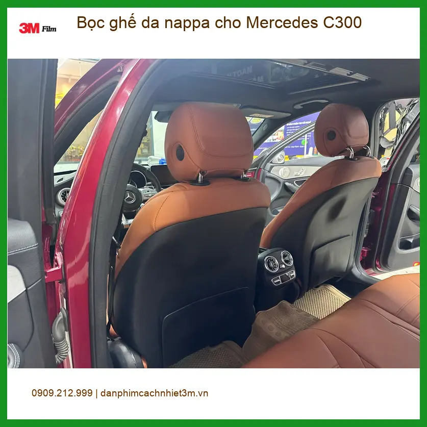 Cô Bích bọc ghế da nappa cho Mercedes C300 ở Gò Vấp cho xe đẳng cấp hơn ảnh thực tế 3