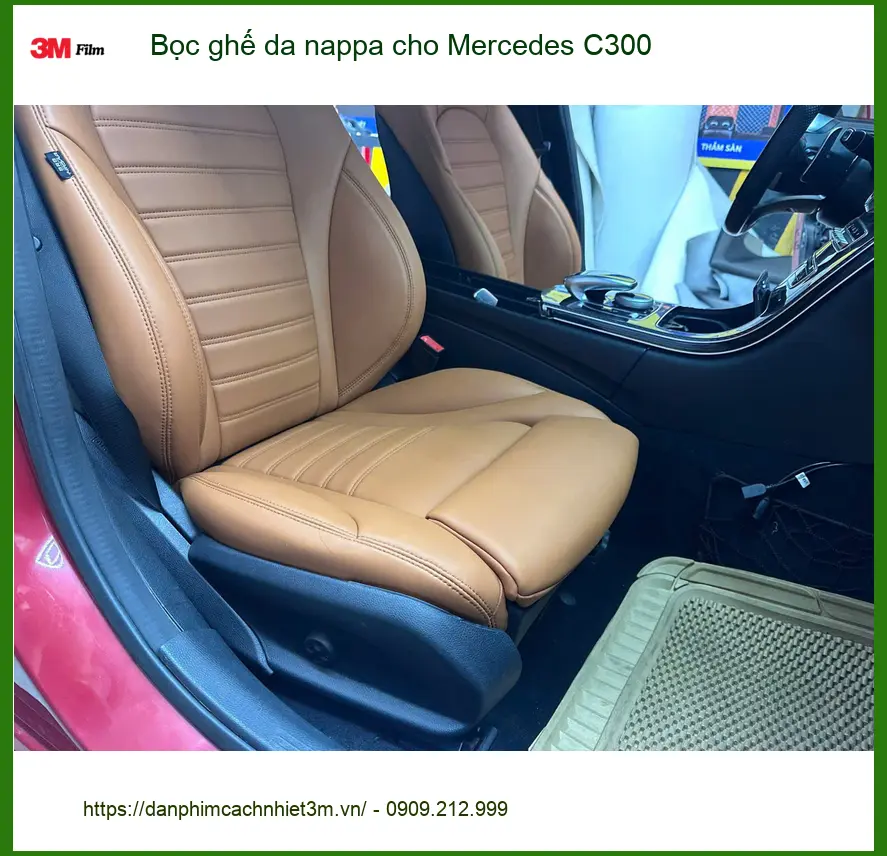 Anh Tùng bọc ghế da Nappa cho Mercedes C300 ở Quận 9 để nội thất sang trọng hơn ảnh thực tế 2