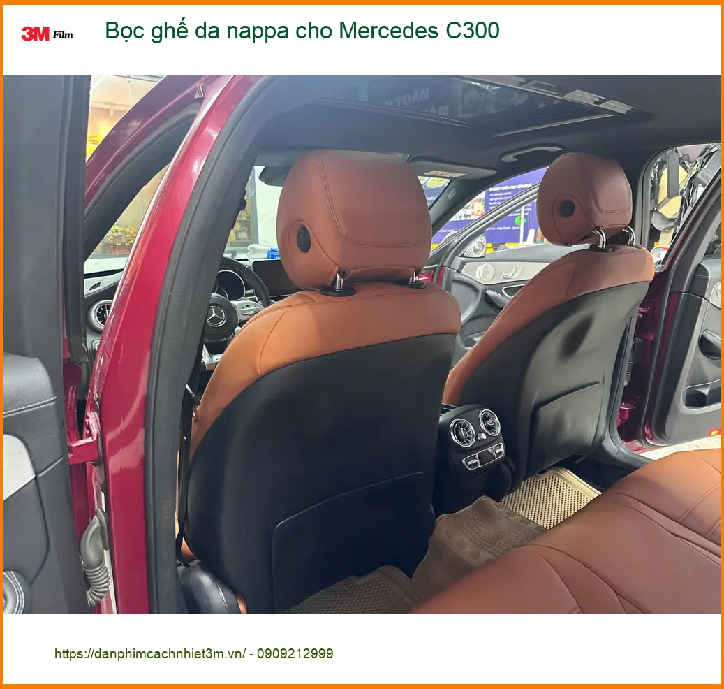Anh Tùng bọc ghế da Nappa cho Mercedes C300 ở Quận 9 để nội thất sang trọng hơn ảnh thực tế 3