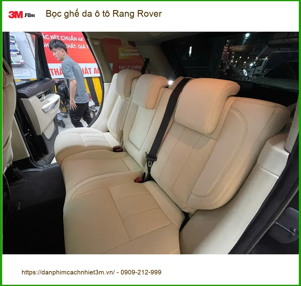 Chị Kiều bọc ghế da ô tô Range Rover Quận 1 vì ghế zin đã cũ và bong tróc nhiều ảnh thực tế 3