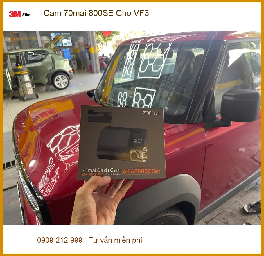 Anh Cường lắp Cam 70mai 800SE cho VF3 tại Bình Thạnh để ghi hình rõ nét