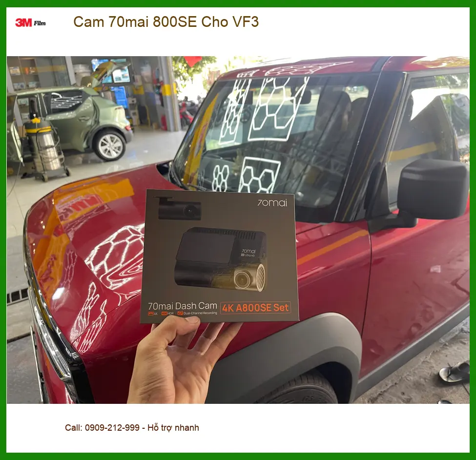 Chị Liên lắp Camera 70mai 800SE cho VinFast VF3 tại Bình Chánh an toàn ảnh thực tế 2