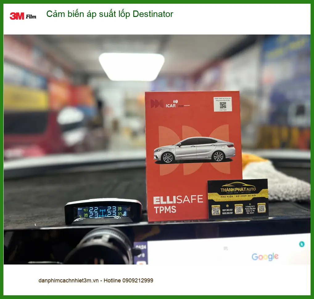 Anh Minh lắp cảm biến áp suất lốp Destinator cho Santa Fe tại Quận 2