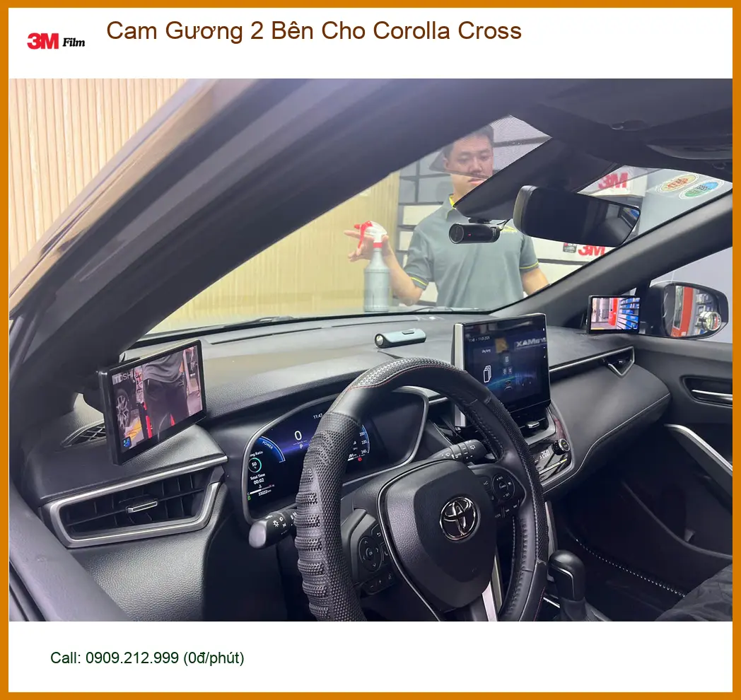Chị Thảo lắp cam gương 2 bên cho Corolla Cross tại Hóc Môn tiện quan sát ảnh thực tế 2