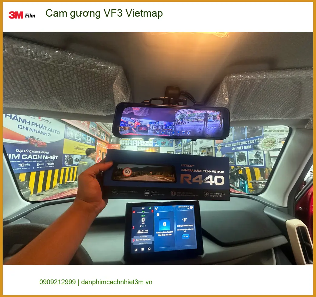 Anh Khang lắp cam gương Vietmap cho VinFast VF3 tại Quận 12 để lái xe an toàn hơn ảnh thực tế 5