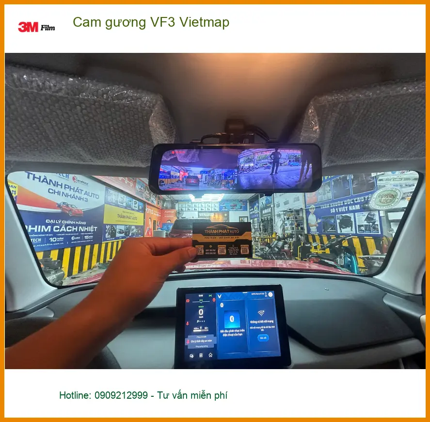 Chú Tấn lắp cam gương Vietmap VF3 tại Quận 8 để an tâm lái xe ảnh thực tế 3