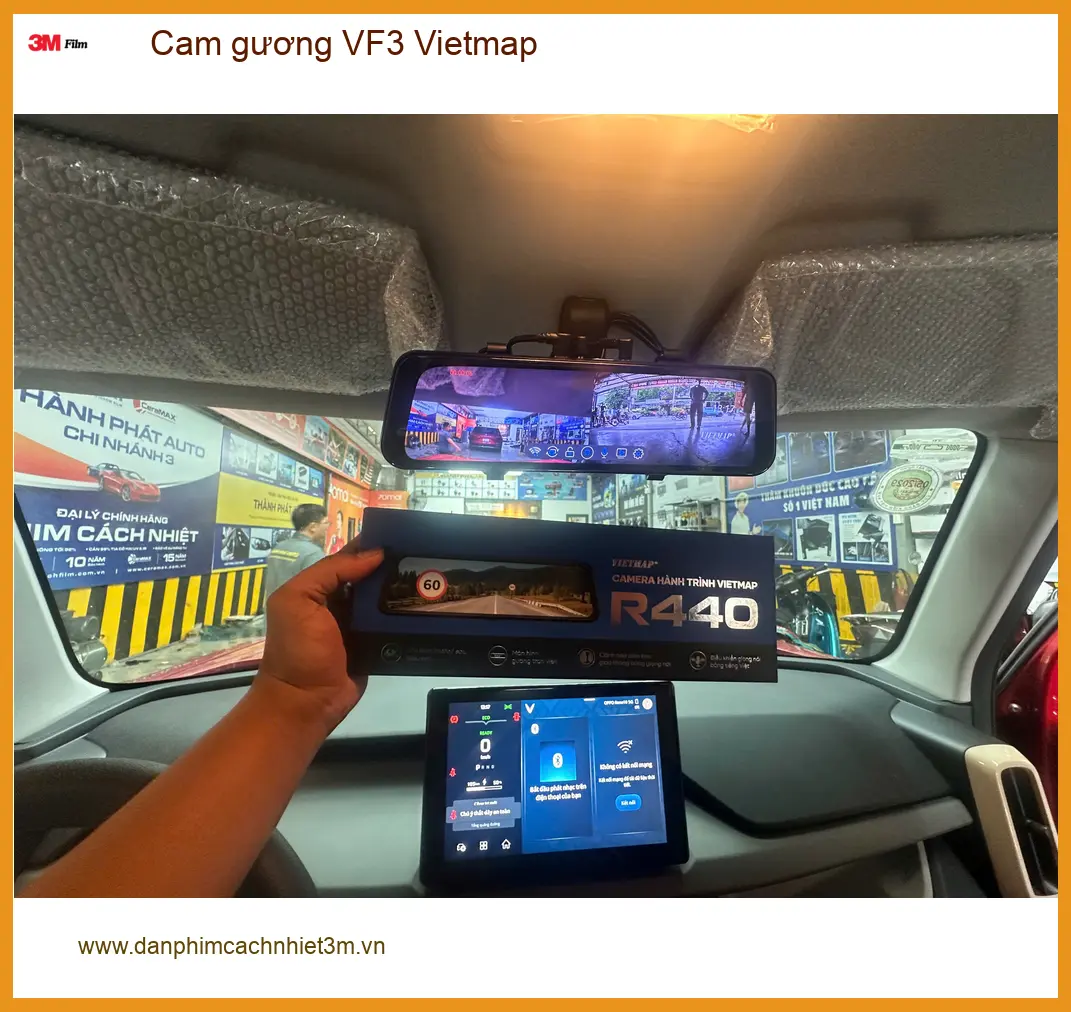 Chú Trường lắp camera gương Vietmap cho VinFast VF3 tại Cần Giờ để tăng tầm nhìn ảnh thực tế 2
